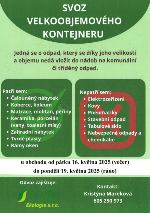 Svoz velkoobjemového kontejneru v Rebešovicích